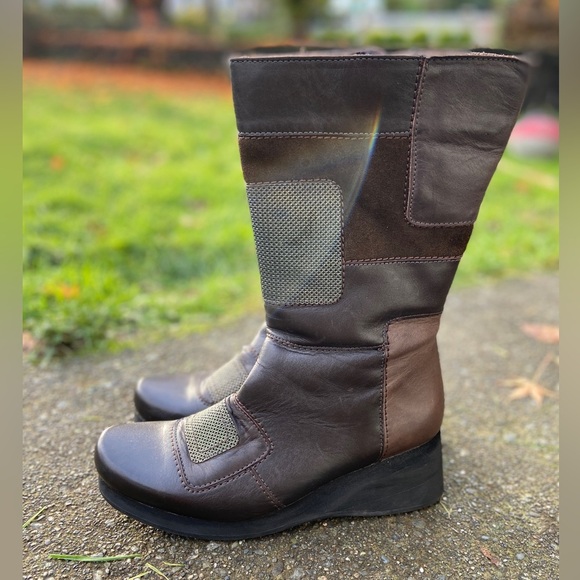 Naot Paradise Black Suede & Leather Mid-Calf Boot Sz 38 - Picture 2 of 11